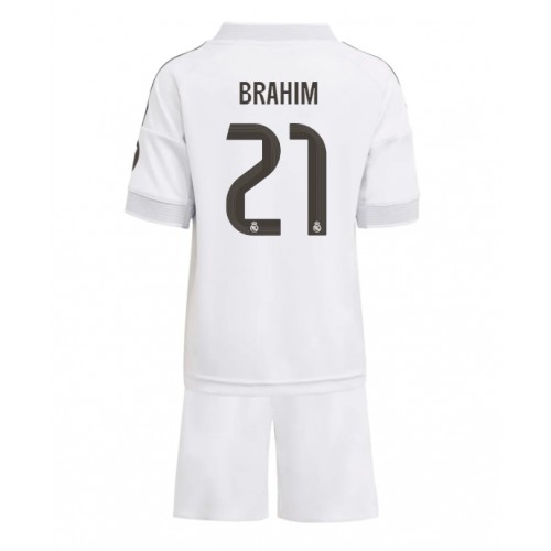 Stroje piłkarskie Real Madrid Brahim Diaz #21 Koszulka Podstawowej dla dzieci 2025-26 Krótki Rękaw (+ szorty)